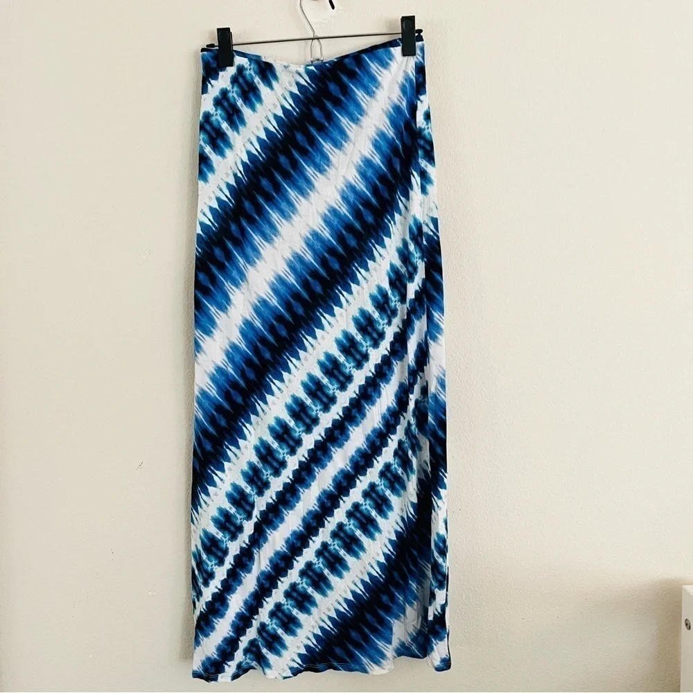 Laundry by Shelli Segal Women's Blue/White Maxi Skirt Size Small